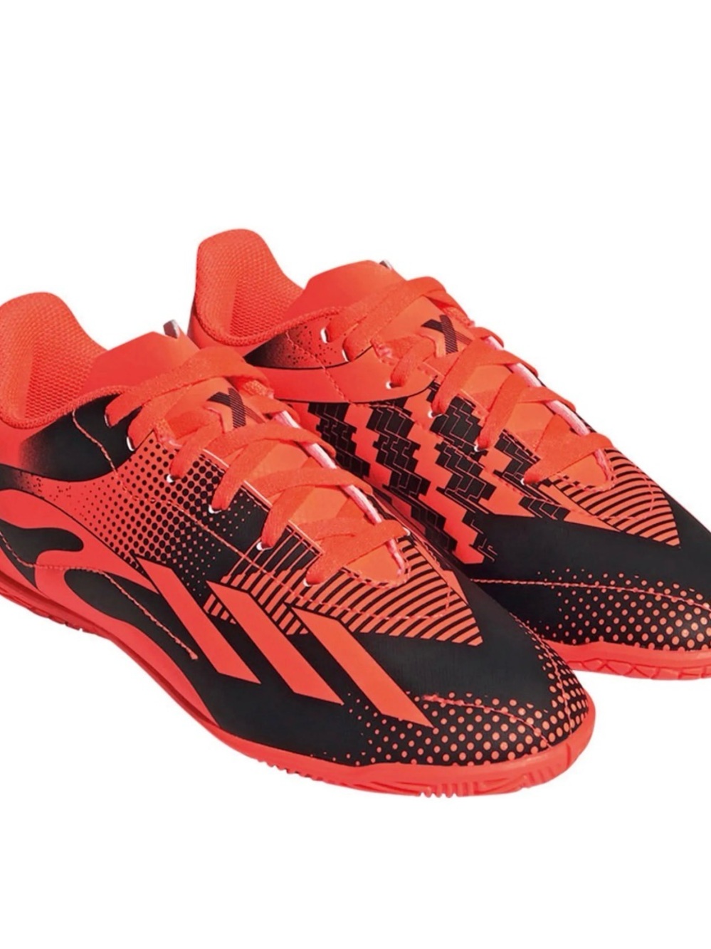 Adidas indoor soccer Vibrant Orange Lace-Up Athletic Shoe